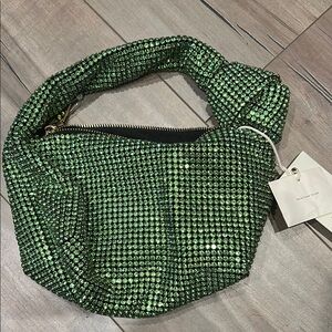 Madison West Green Crystal rhinestone purse